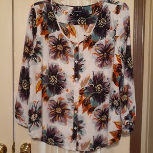 Women's 3/4 sleeve button front blouse